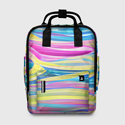 Рюкзак женский Многоцветные волны, цвет: 3D-принт