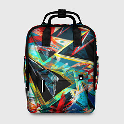 Рюкзак женский Яркий абстрактный узор с неоновыми штрихами, цвет: 3D-принт