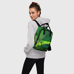 Рюкзак женский Абстрактное полярное сияние - Зелёный, цвет: 3D-принт — фото 2