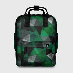 Рюкзак женский Зеленый, серый и черный геометрический, цвет: 3D-принт