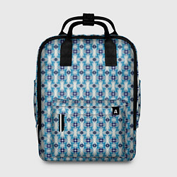 Женский рюкзак Сине-белый геометрический икат узор