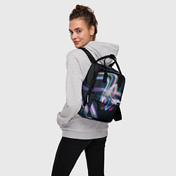 Рюкзак женский Абстрактные световые линии во тьме, цвет: 3D-принт — фото 2