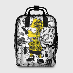 Рюкзак женский Барт Симпсон весь в татухах - Hype, цвет: 3D-принт