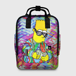 Рюкзак женский Барт Симпсон в тёмных очках считает бабло, цвет: 3D-принт