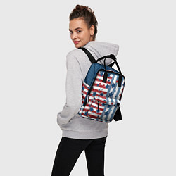 Рюкзак женский Blue stars on a striped pattern, цвет: 3D-принт — фото 2