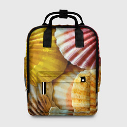 Рюкзак женский Разноцветные створки океанских раковин, цвет: 3D-принт