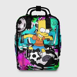 Рюкзак женский Барт Симпсон - центр-форвард на фоне граффити, цвет: 3D-принт