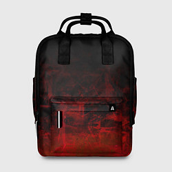 Рюкзак женский Черный однотонный и гранжевый красный, цвет: 3D-принт