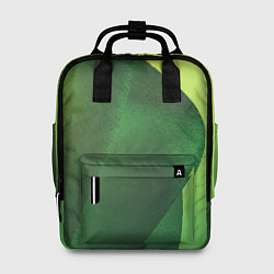 Рюкзак женский Зелёные абстрактные волны, цвет: 3D-принт