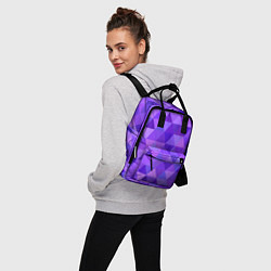 Рюкзак женский Фиолетовые фигуры, цвет: 3D-принт — фото 2