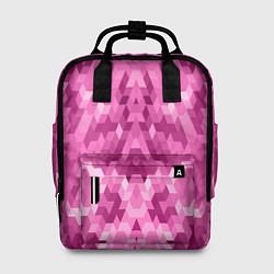 Рюкзак женский Яркий малиново-розовый геометрический узор, цвет: 3D-принт