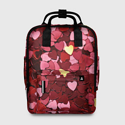 Женский рюкзак Куча разноцветных сердечек