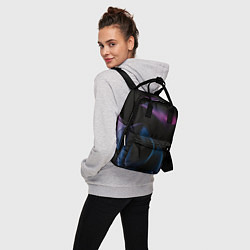 Рюкзак женский Абстрактные фиолетовые волны, цвет: 3D-принт — фото 2