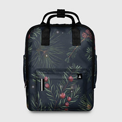 Рюкзак женский Новый год ночной лес, цвет: 3D-принт