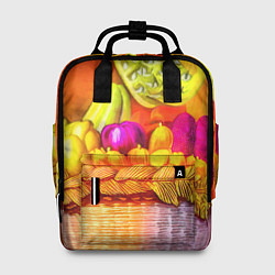 Женский рюкзак Спелые фрукты и овощи в плетеной корзине