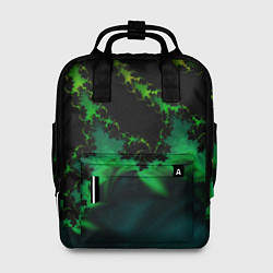 Рюкзак женский Фрактал зеленая ёлочка, цвет: 3D-принт