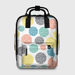 Рюкзак женский Круги с полосками в точку, цвет: 3D-принт