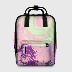 Рюкзак женский Розовый фон и разноцветные круги, цвет: 3D-принт
