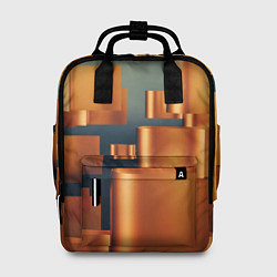 Рюкзак женский Золотые геометрические слитки, цвет: 3D-принт