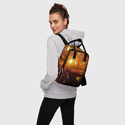Рюкзак женский Золотистае звёзды, цвет: 3D-принт — фото 2