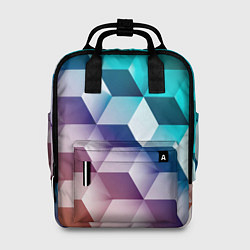 Рюкзак женский Объёмные разноцветные кубы, цвет: 3D-принт