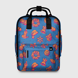 Рюкзак женский Новогоднее настроение: красно-синий, цвет: 3D-принт