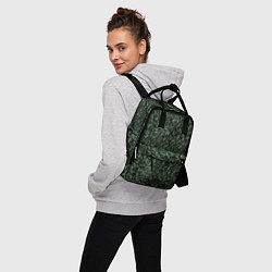 Рюкзак женский Черный и зеленый камуфляжный, цвет: 3D-принт — фото 2