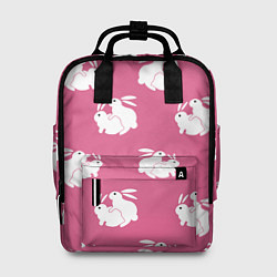 Рюкзак женский Сексуальные кролики на розовом, цвет: 3D-принт