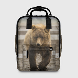 Рюкзак женский Медвежонок в аэропорту, цвет: 3D-принт