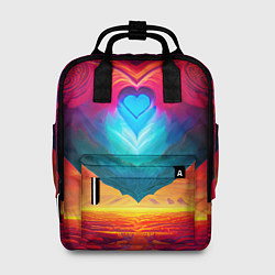 Рюкзак женский Сердце мира, цвет: 3D-принт