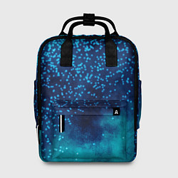 Рюкзак женский Градиент голубой и синий текстурный с блестками, цвет: 3D-принт