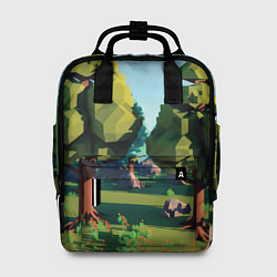 Рюкзак женский Воксельный лес, цвет: 3D-принт