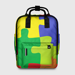 Рюкзак женский Пазлы разноцветные, цвет: 3D-принт
