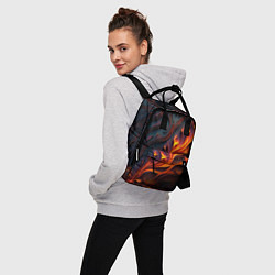 Рюкзак женский Огненный орнамент с языками пламени, цвет: 3D-принт — фото 2