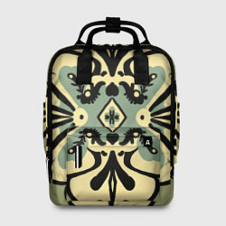 Рюкзак женский Цветок с глазками в узоре на болотном фоне, цвет: 3D-принт