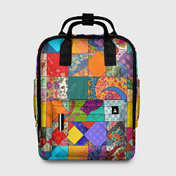 Рюкзак женский Разноцветные лоскуты, цвет: 3D-принт