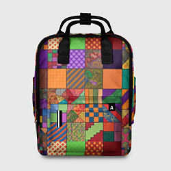 Рюкзак женский Разноцветные лоскуты от нейросети, цвет: 3D-принт