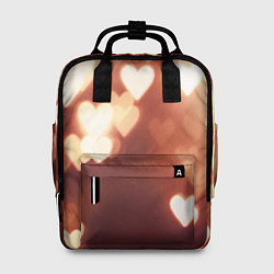 Рюкзак женский Летящие сердечки, цвет: 3D-принт