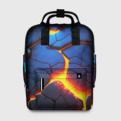 Рюкзак женский Яркая неоновая лава, разломы, цвет: 3D-принт