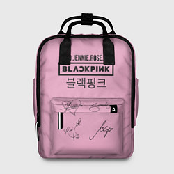 Рюкзак женский Blackpink лого и подписи, цвет: 3D-принт