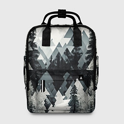 Рюкзак женский Абстракция зимнего леса, цвет: 3D-принт