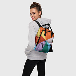 Рюкзак женский Разноцветные пересекающиеся треугольники, цвет: 3D-принт — фото 2