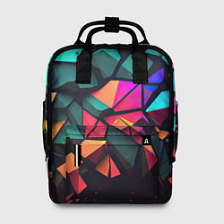 Рюкзак женский Неоновые абстрактные камушки, цвет: 3D-принт