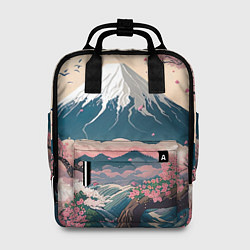 Женский рюкзак Японский пейзаж: цветение сакуры у горы Фудзияма