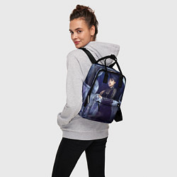 Рюкзак женский Уэнсдей Аддамс с зонтом, цвет: 3D-принт — фото 2