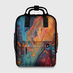 Рюкзак женский Яркие абстрактные разводы краски, цвет: 3D-принт