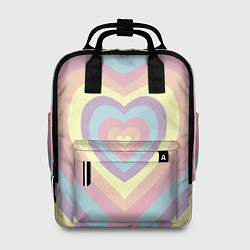 Рюкзак женский Сердца пастельные оттенки, цвет: 3D-принт