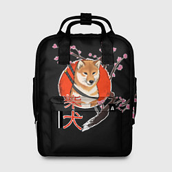 Рюкзак женский Сиба ину самурай, цвет: 3D-принт