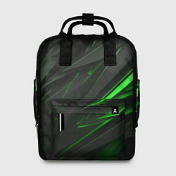 Женский рюкзак Черные объекты в зеленым свечением