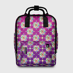 Рюкзак женский Абстрактные разноцветные узоры на пурпурно-фиолето, цвет: 3D-принт